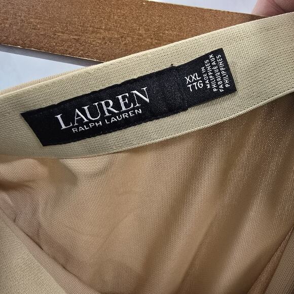 LRL Ralph Lauren Skirt Set Womens XL 2X Tan Beige Button Up Outfit Two Piece - Picture 13 of 16